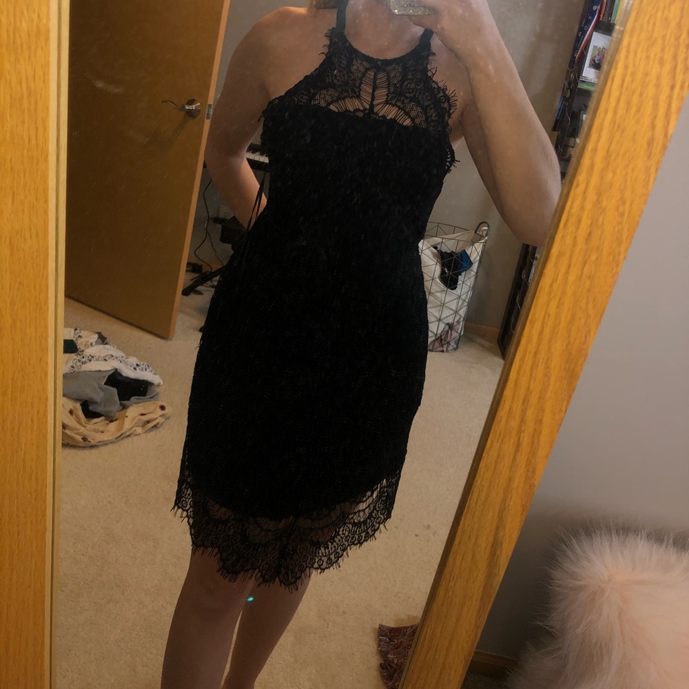 Free People Black Lace Dress